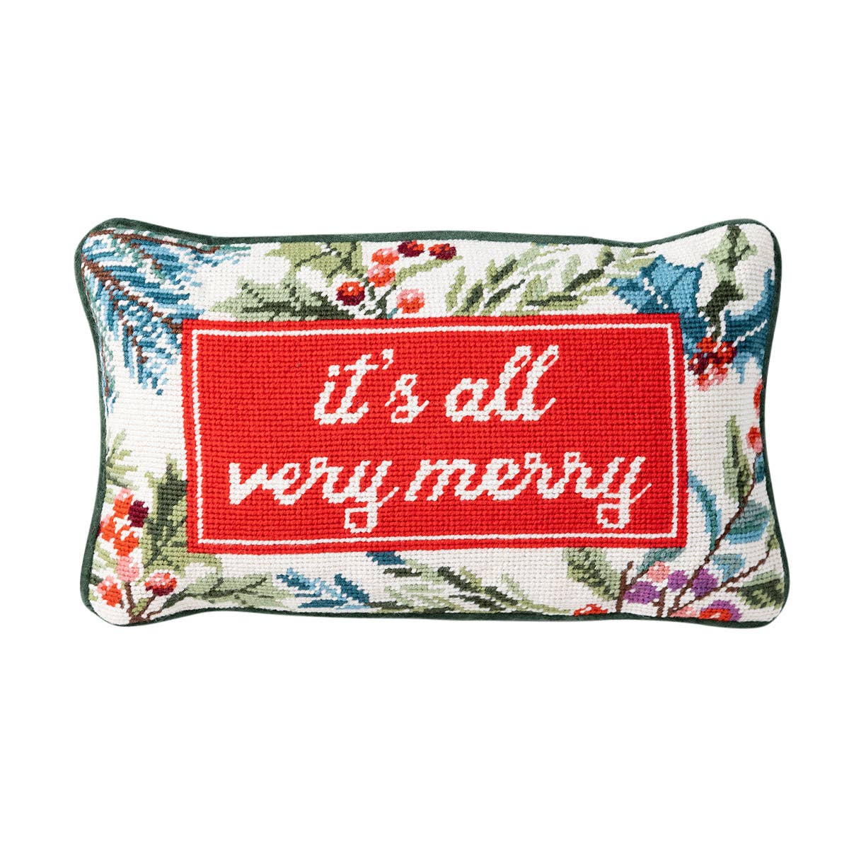 Very Merry Needlepoint Pillow