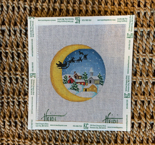 Moon Sleigh Ride over Town Canvas