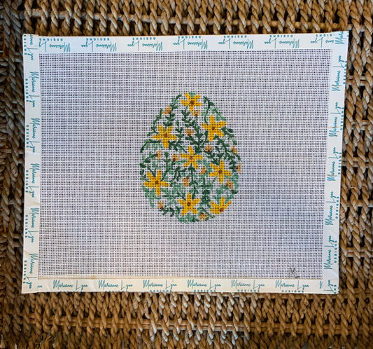 Yellow Floral Easter Egg